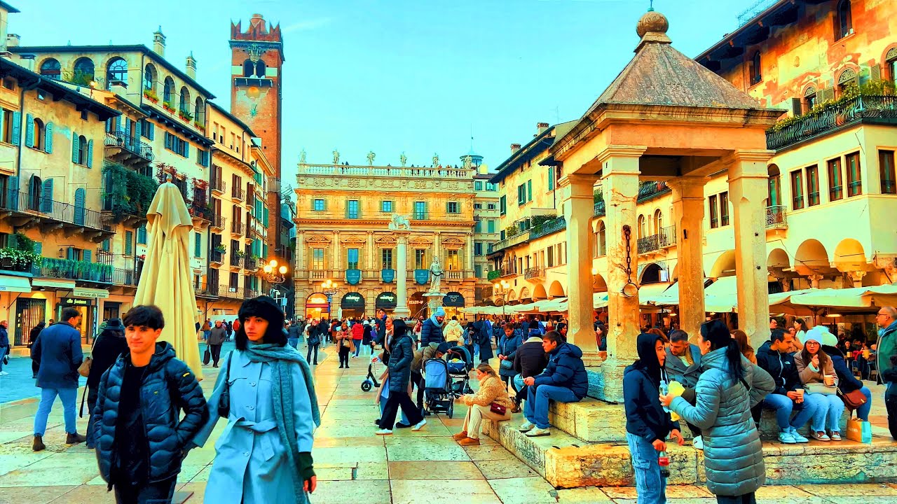 Verona Italy Walking Tour 4k UHD - City Of Love Christmas Market in November 2024