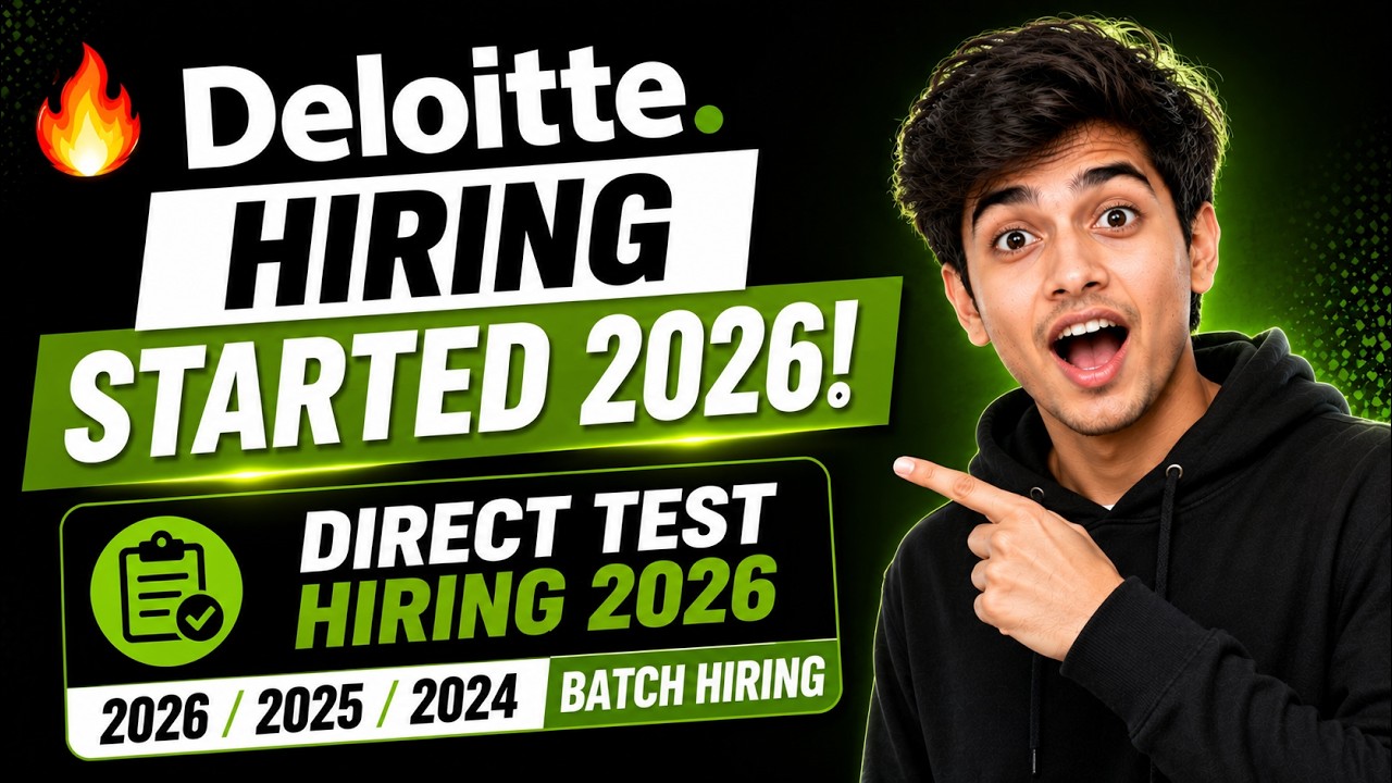 🔥Finally Deloitte Hiring Started 2026 | Direct test Hiring 2026 | 2026/2025/2024 Batch Hiring