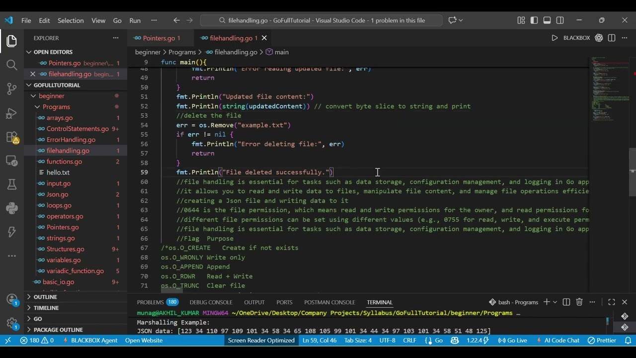 File Handling in Golang, Golang Tutorial for Beginners