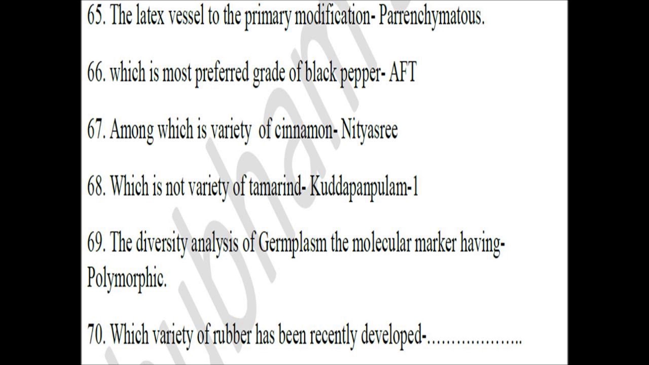 Memory Based ICAR SRF Horticulture (2018) Questions by Abhilash Singh and Shubham Singh