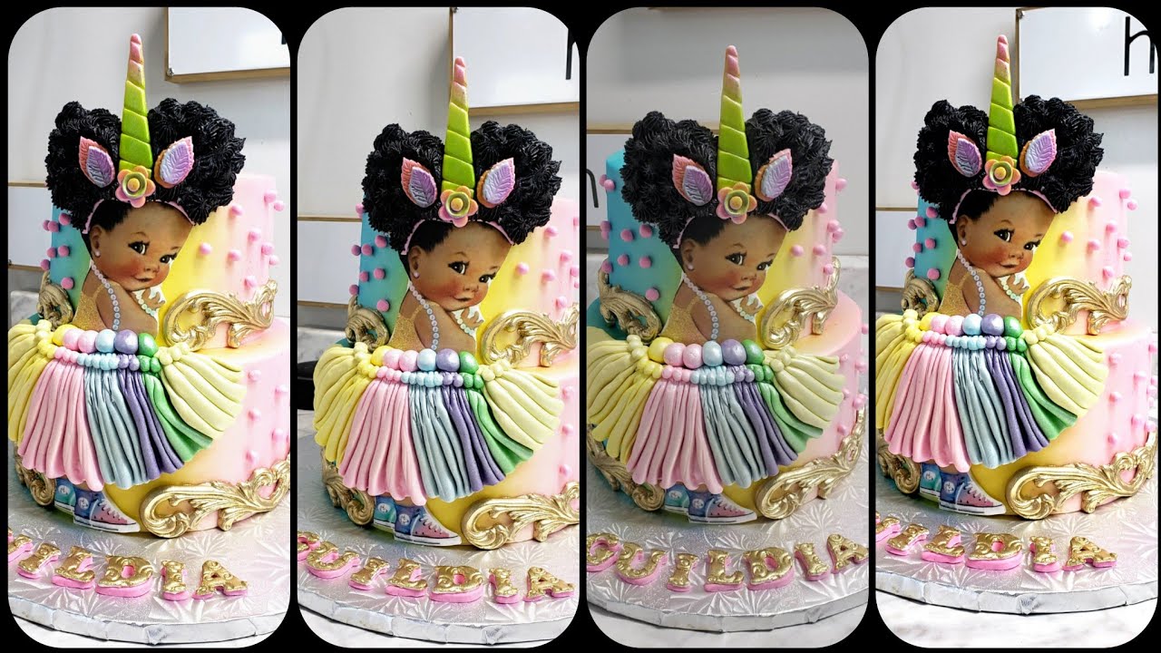 baby afro puff cake /pastel de bebe afro