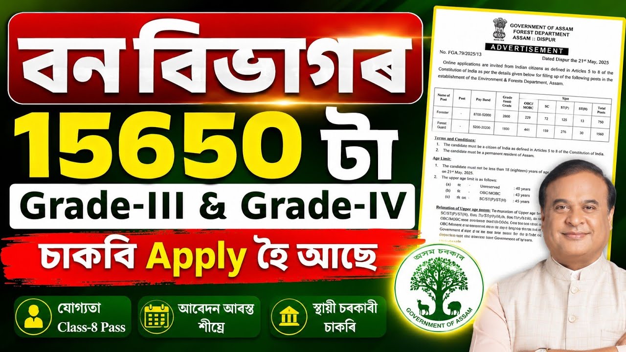 কোনো দৌৰ নাই - Jobs in Assam | Assam jobs 2026 | Assam jobs vacancy 2026 |