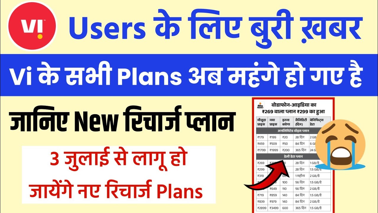 Vi recharge price increase 2024 | vi recharge plan hike 2024 | vi recharge ka daam badh gaya vi plan