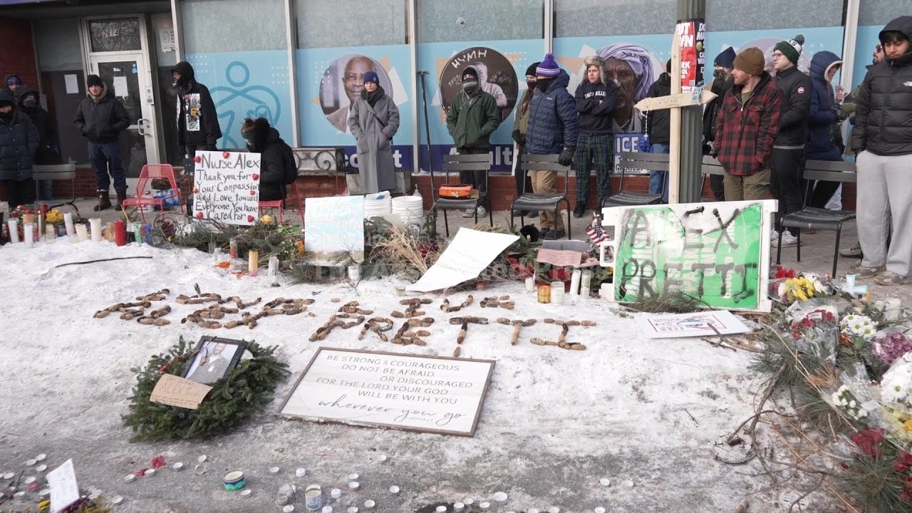 Community members gather at vigil for protester shot and killed by federal immigration agents in Min