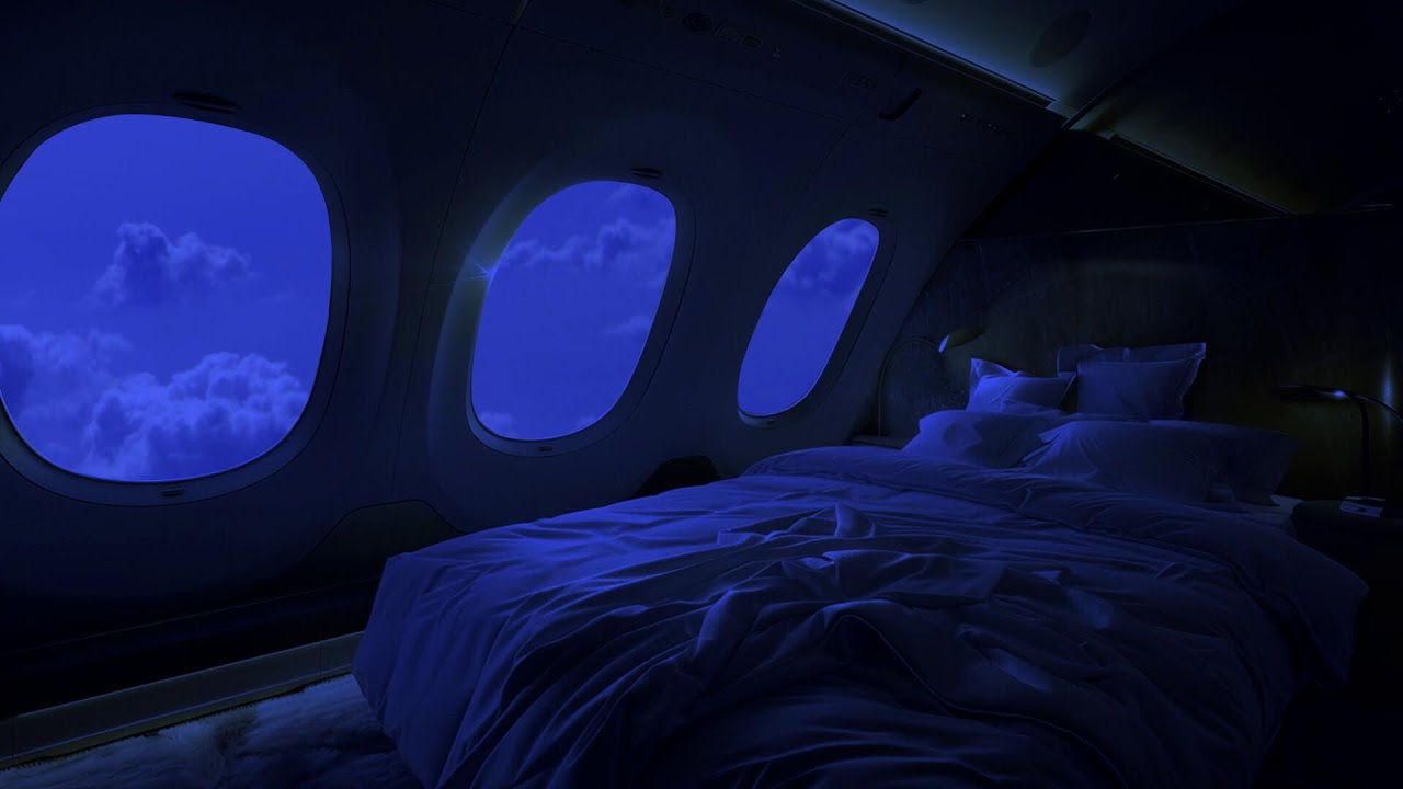 🎧 Airplane cabin sound white noise high quality sleeping studying on black screen dark screen ASMR