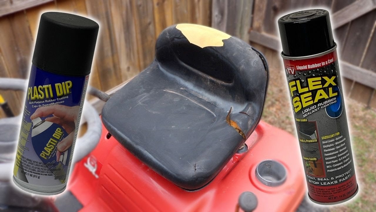 Ремонт сиденья газонокосилки: Flex Seal против Plastidip