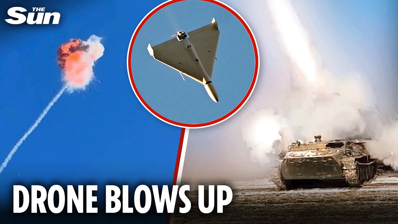 Dramatic moment Ukrainian missile system shoots down Russian Shahed drone