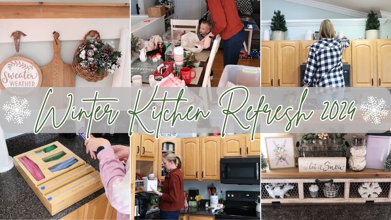 WINTER KITCHEN REFRESH 2024 | UNDECORATE WITH ME, WINTER DECOR IDEAS & 