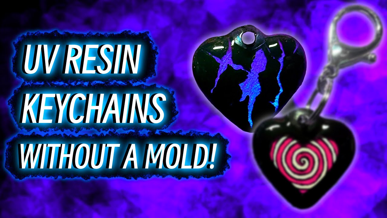 UV Resin BLACK HEART Keychains without a Mold!