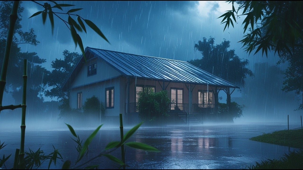No Ads Rain Sounds for Sleeping | Heavy Rain and Thunderstorm for Insomnia Relief Now #68