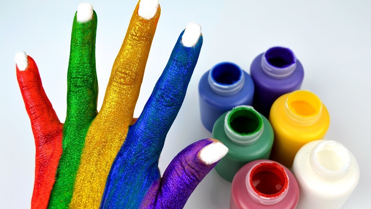 Learn Colors for Children Body Hand Paint Finger Family Song Nursery Rhymes Learning Video EggV