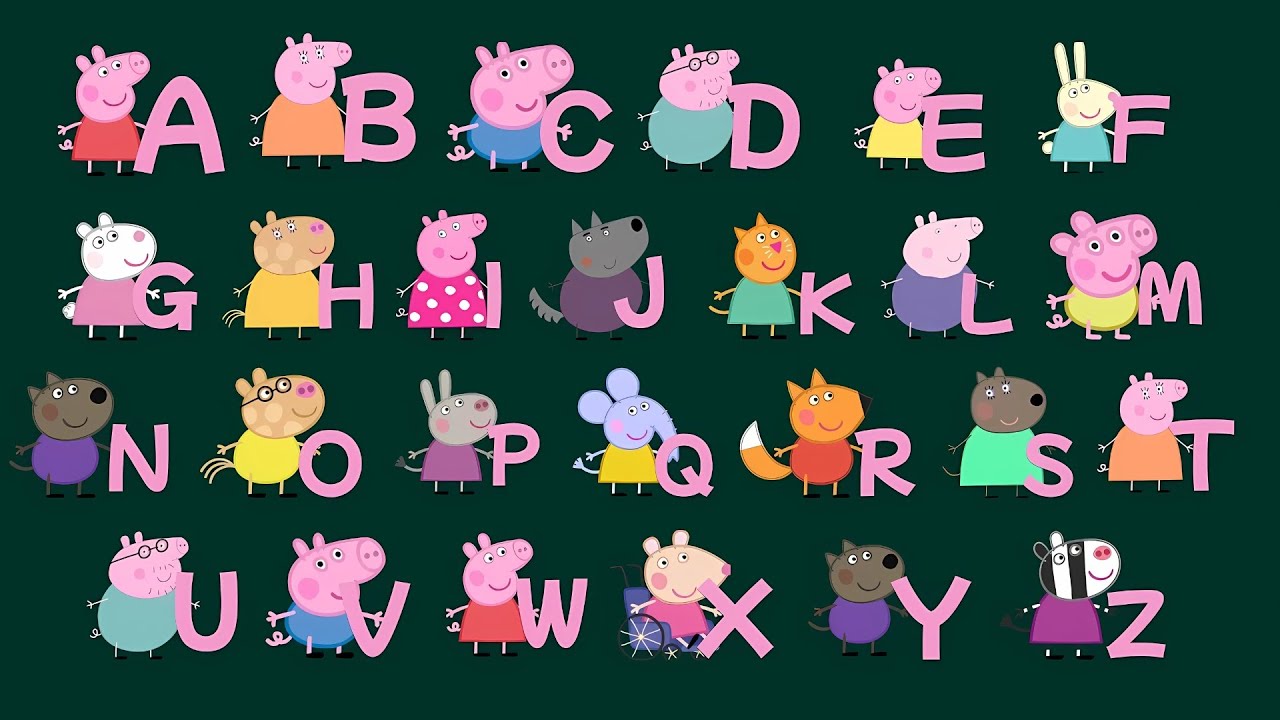 Сборник песенок Peppa Pig ABC Phonics Remixed | Учим алфавит с Peppa Pig | Весёлые песенки на раз...