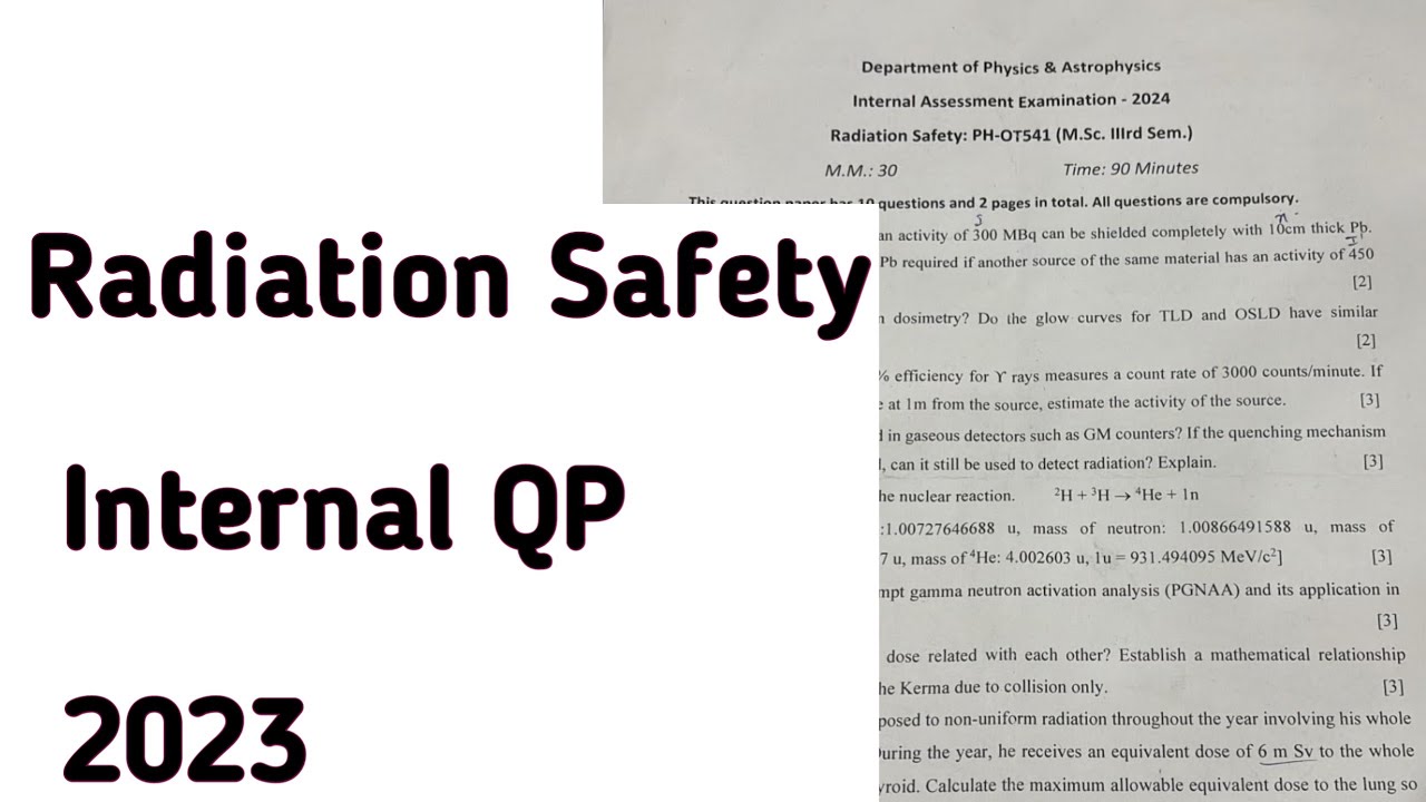 Radiation Safety Internal QP 2023 Delhi University