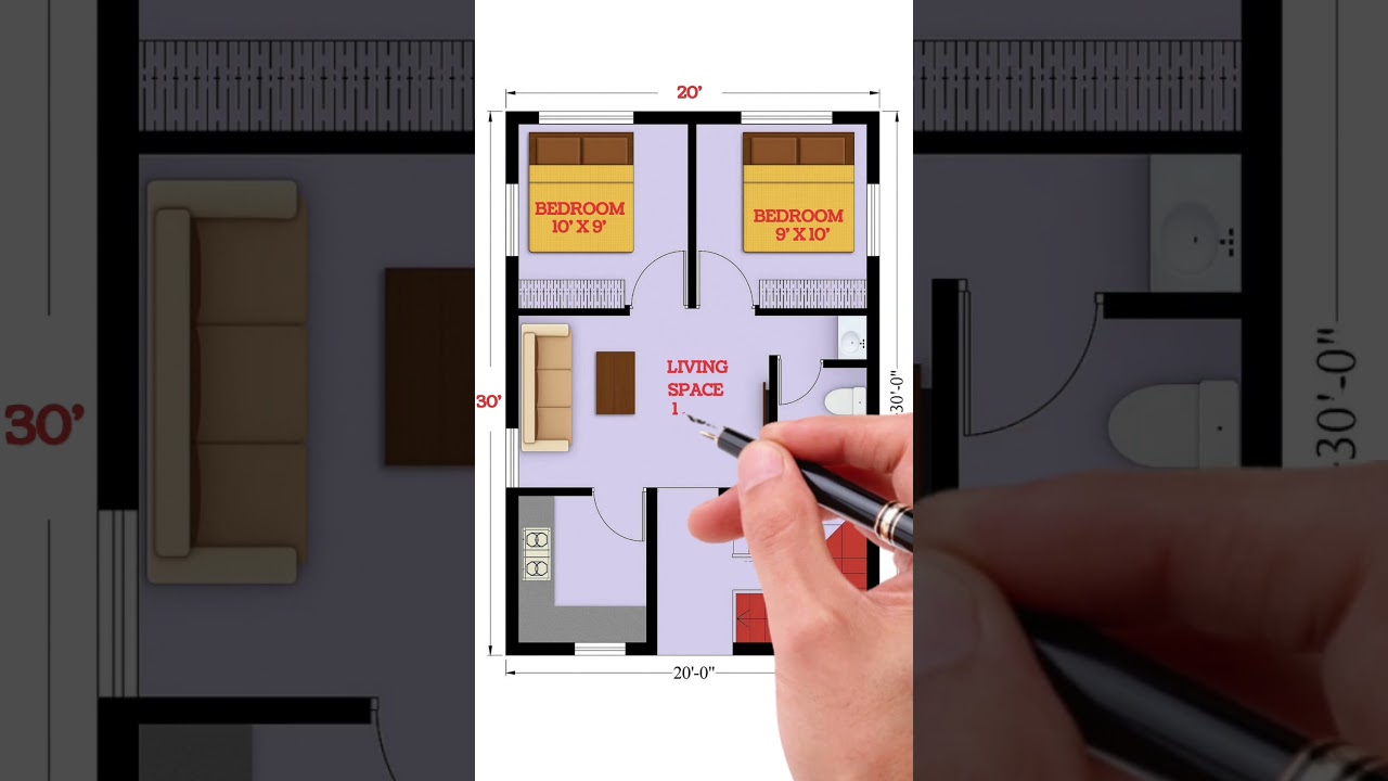 20x30 House Plan | 2BHK Small House Design | Naksha Store 