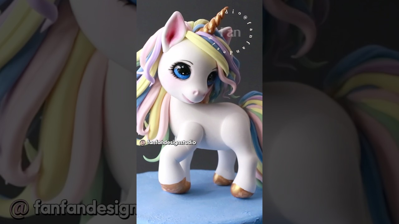 how to make  cute unicorn doll figure with fondant or air dry soft foam clay craft art tutorial