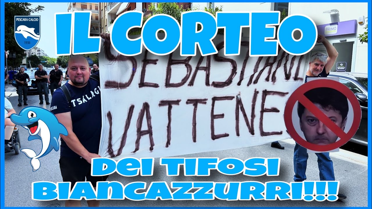iL Corteo dei Tifosi Biancazzurri contro il presidente del Pescara Sebastiani  SEBASTIANI VATTENE !!