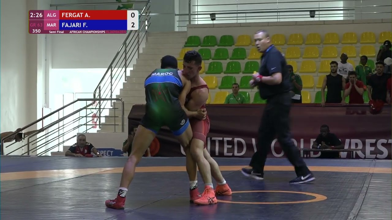 1/2 GR - 63 kg: A. FERGAT (ALG) v. F. FAJARI (MAR)