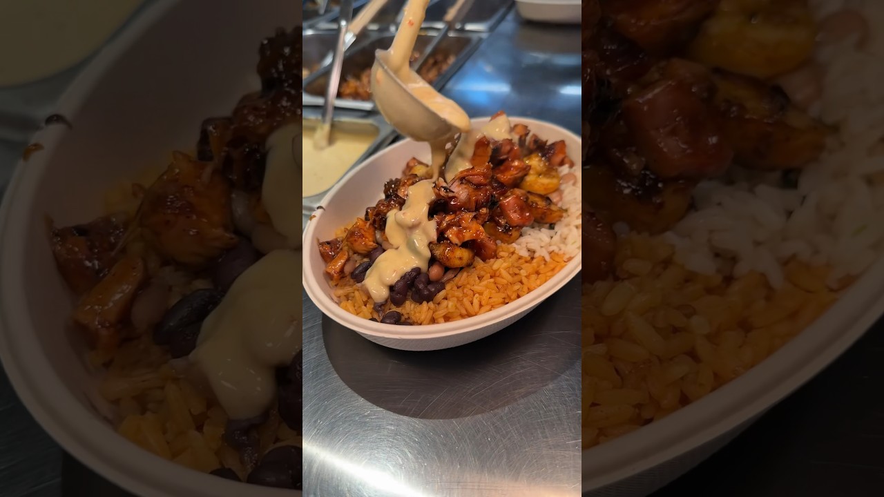 The HONEY CHIPOTLE SHRIMP & CHICKEN BOWL from Tacobee&rsquo;s Mexican Grill in Brooklyn NYC! #DEVOURPOWER