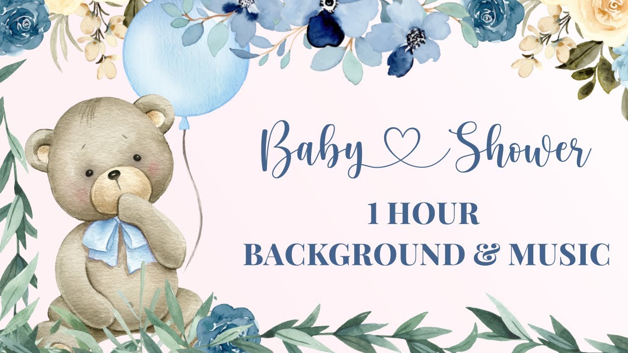Teddy Bear Baby Shower Animated Background &ndash; Baby Boy Theme 🎈☁️ 1 Hour
