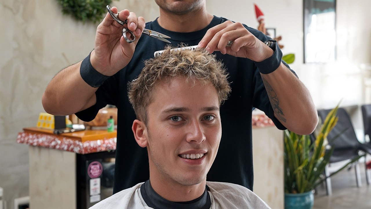 💈No Talking ASMR Haircut: satisfying real barber shop sounds ✂️