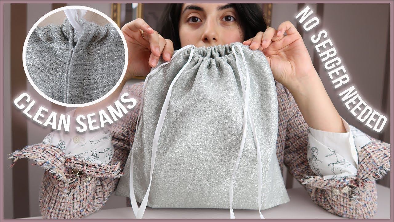 DIY DUST BAG FOR HANDBAGS | EASY | ONLY SINGLE-NEEDLE SEWING MACHINE | CLEAN FRENCH SEAMS