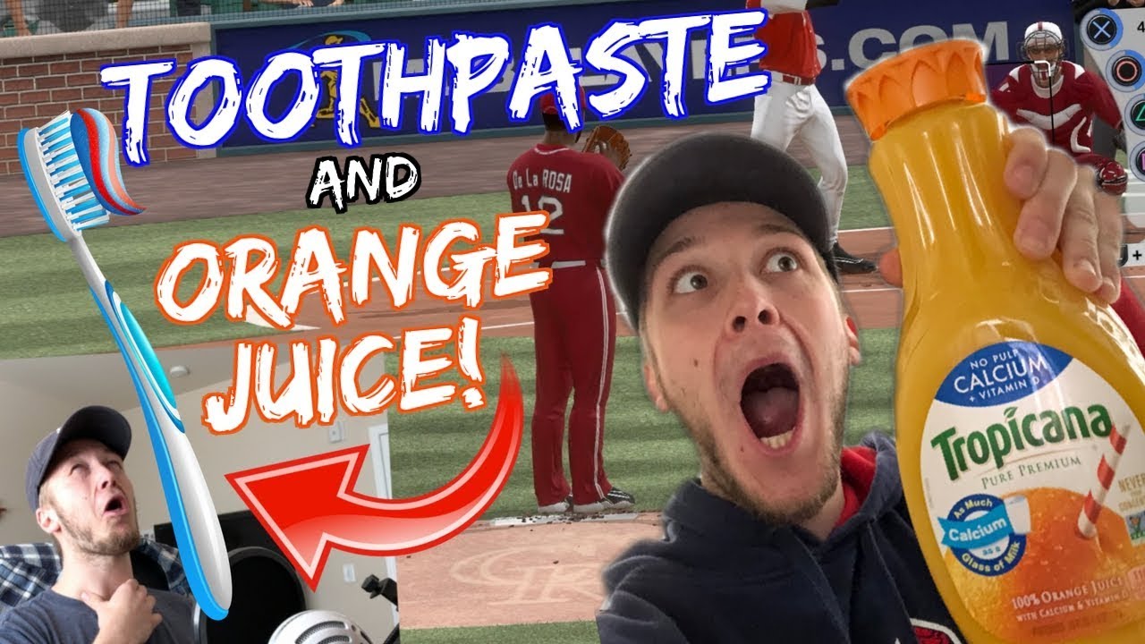 INSANE ORANGE JUICE AND TOOTHPASTE CHALLENGE! SO FUNNY! (MLB The Show 17 Battle Royale)