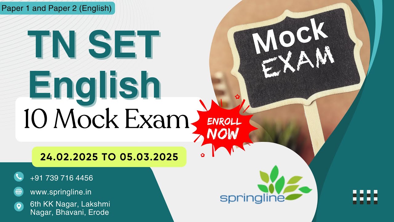 TN SET - English | 10 Mock Exam | Paper 1 + Paper 2 | 1500 Mcqs | Don't miss it | Standard Questions