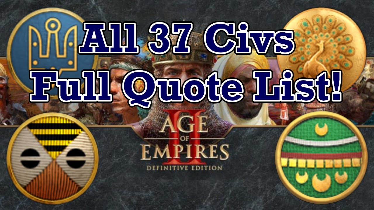 All Age of Empires 2 Definitive Edition Civilisation Quotes!