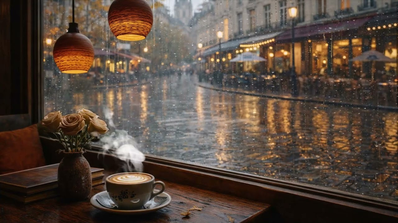Rainlit Café Jazz – Warm Coffee, Soft Jazz, Evening Reflections