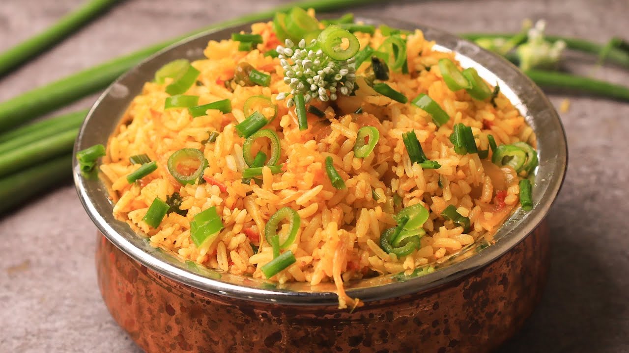 Simple Tasty quick rice recipe || Spring onion rice recipe || Easy Food Recipies @cookwithkukky