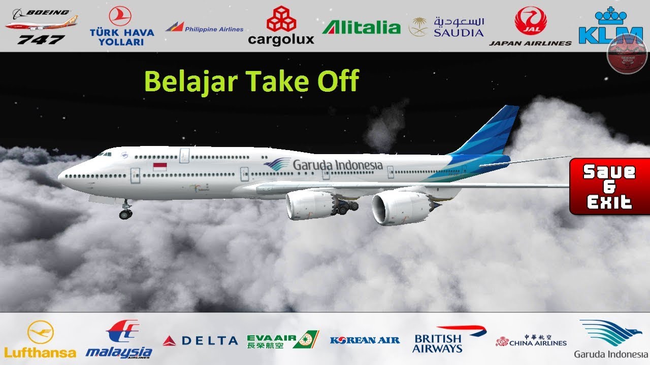 Flight 787 - Advanced (Android) Garuda Indonesia Take off