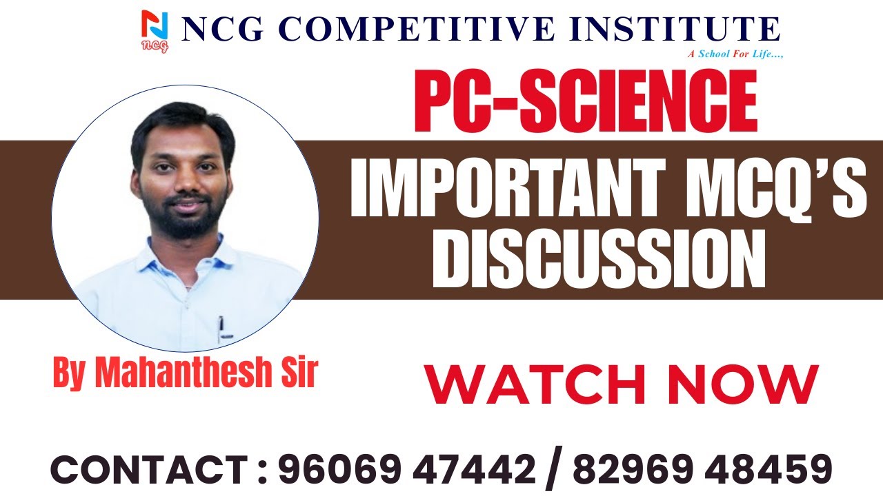 PC Science Important MCQs Discussion-2026| Most Expected Questions | Exam-Oriented Preparation