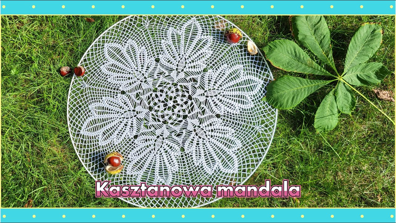 Kasztanowa mandala/serweta/łapacz snów na szydełku