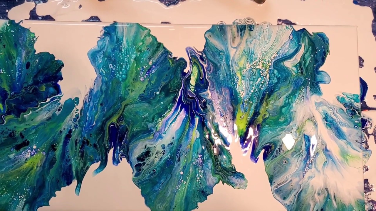 #13 — Dutch Pour в синих и зеленых тонах | Fluid Artist | Dutch Pour | #Acrylic #dutchpour #fluidart