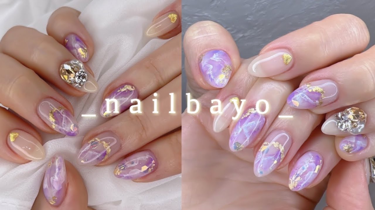 네일바요/nailbayo)마블네일/대리석네일/마블대리석네일/브이컷스톤네일/셀프네일