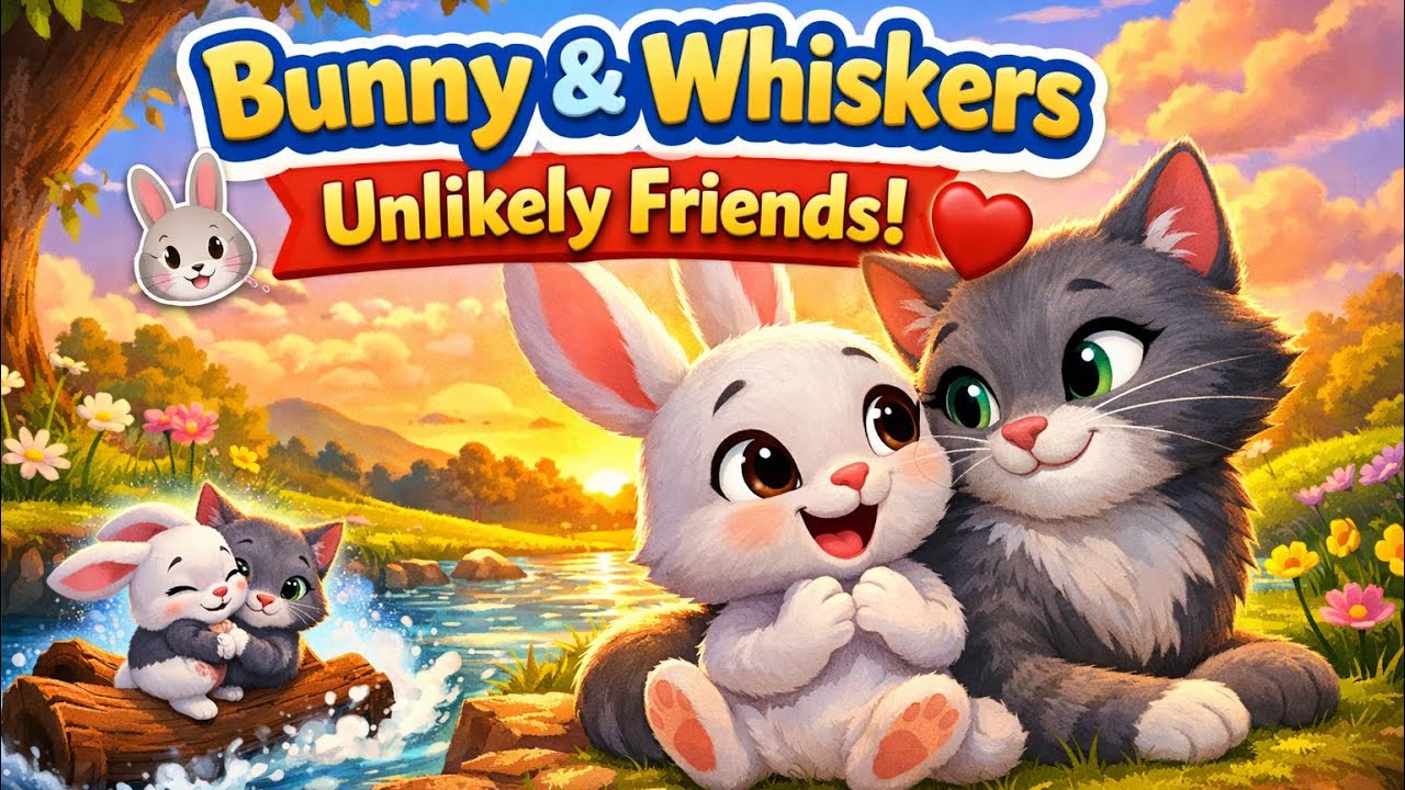 Bunny & Whiskers 🐰🐱 | A Rabbit and a Cat’s Unlikely Friendship | Kids Story