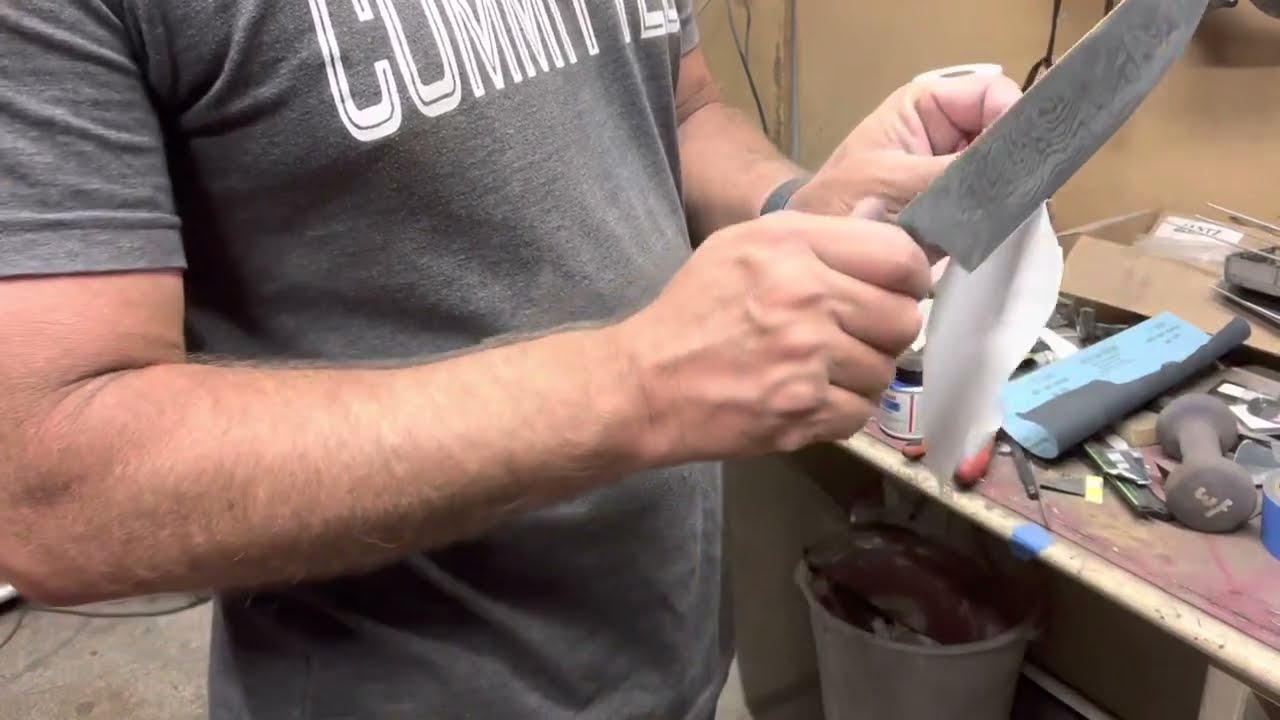 Making a Damascus chef’s knife with Buffalo Horn handle