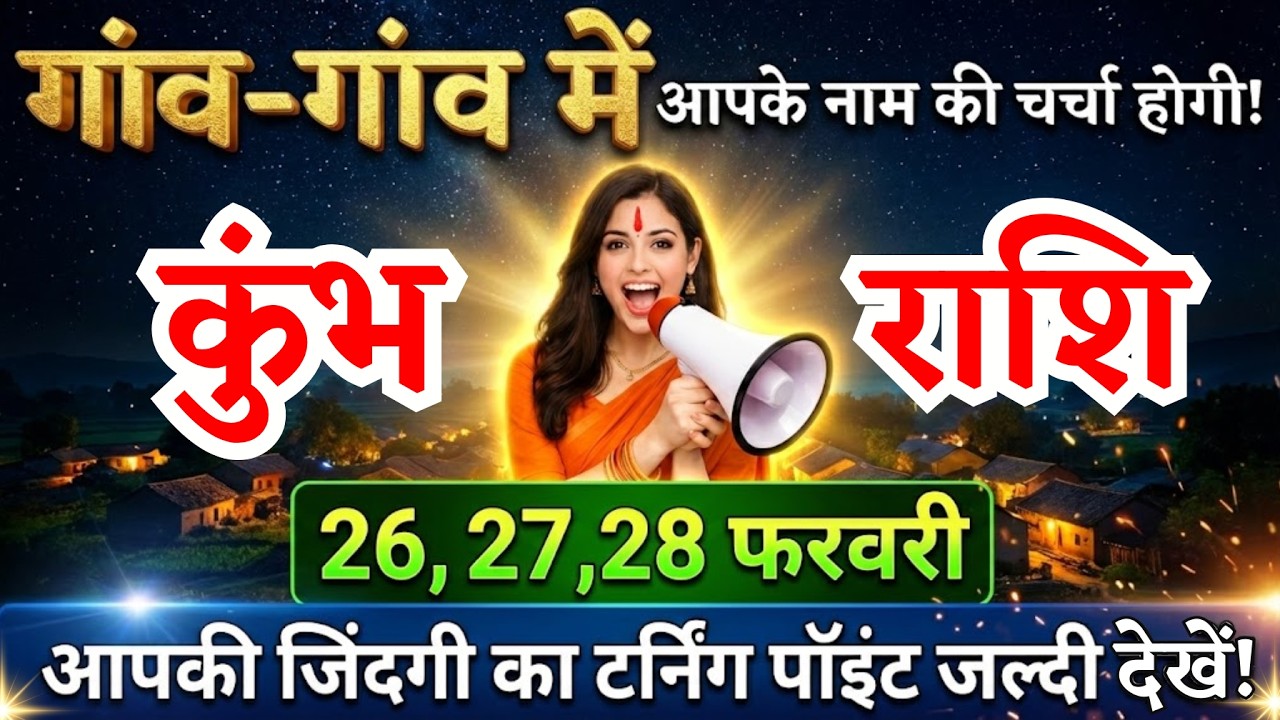 26, 27, 28 फरवरी, कुंभ राशि वालों गांव गांव में आपके नाम की चर्चा होगी, Kumbh Rashi