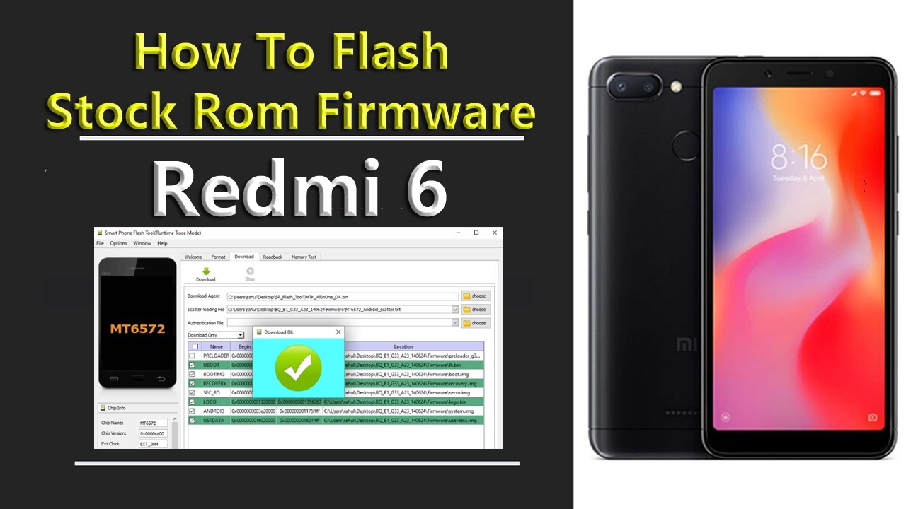 How To Flash Redmi 6 (cereus) With Free Sp Flash Tool (Dead Repair) Unlock Hang Fix
