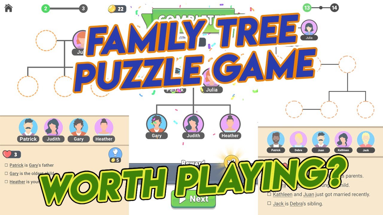 Family Tree Puzzle Game First Impressions Level 1 to 14 [Gameplay Walkthrough First Town]