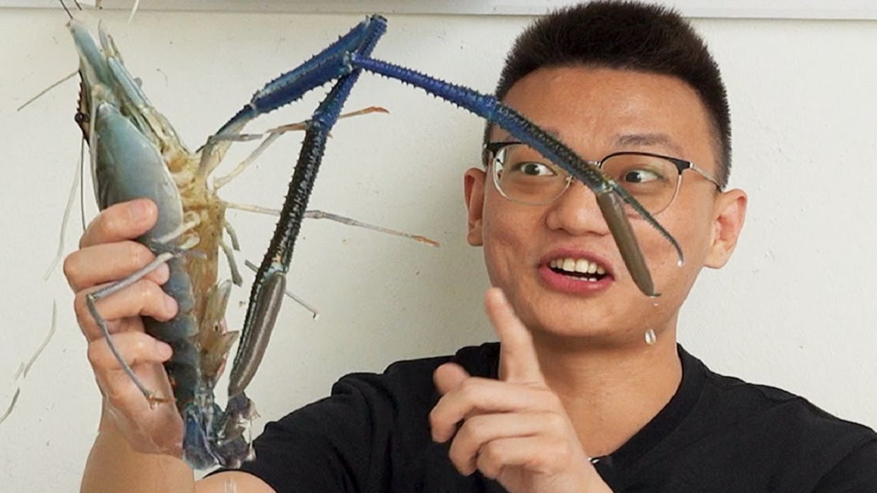 一隻就有半斤重！目前為止我見到過最大的羅氏蝦，它的味道會好吃嗎？ ！ 【加油小軍哥】