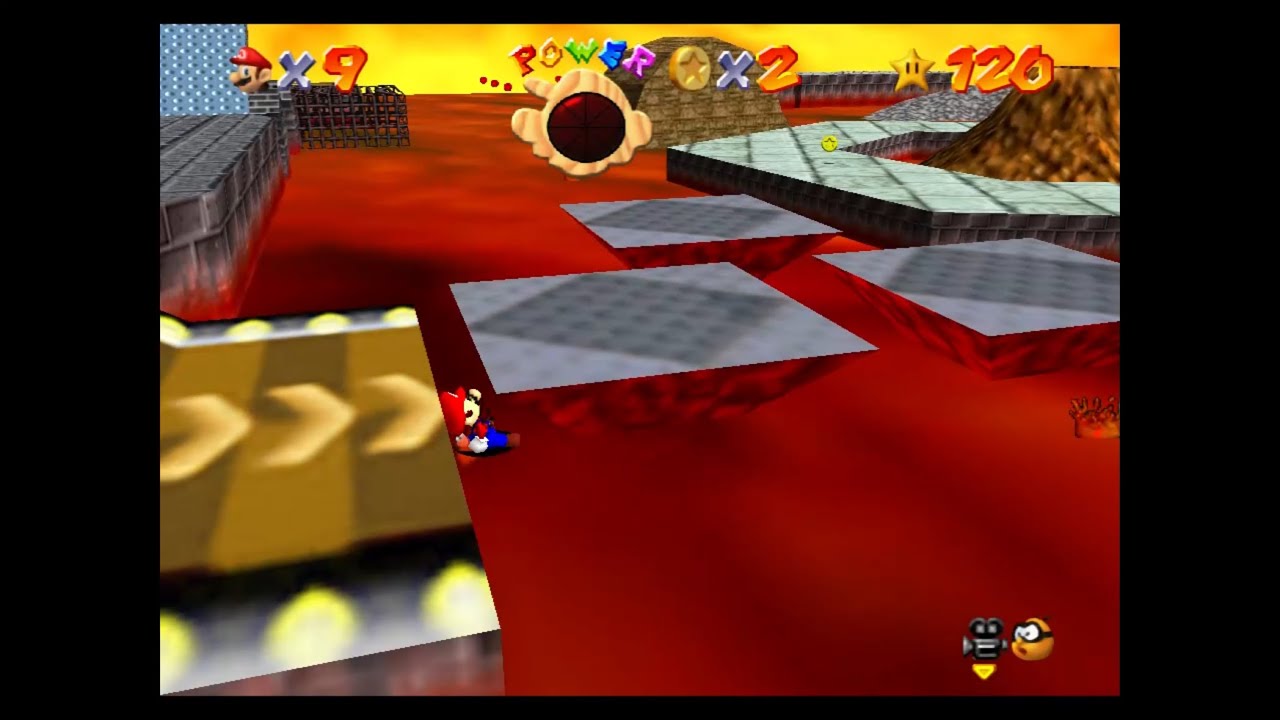 マグマでうがいするマリオ　#スーパーマリオ64