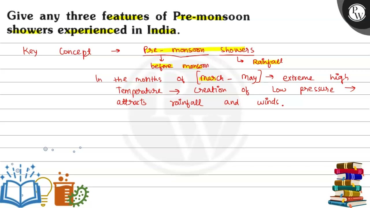 Give any three features of Pre-monsoon showers experienced in India.