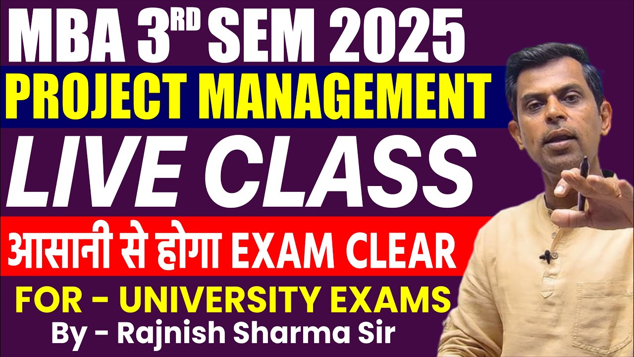 Project Management | Live Class | CPM | PERT | Network Diagram | Rajnish Sharma Sir | Mba 3rd Sem