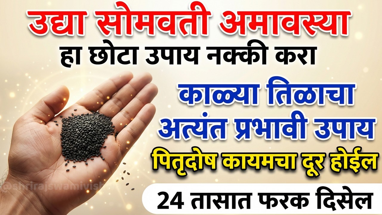 उद्या सोमवती अमावस्या | काळ्या तिळाचे 5 प्रभावी उपाय | पितृदोष शांती, धनवृद्धी, नजरदोष निवारण होईल