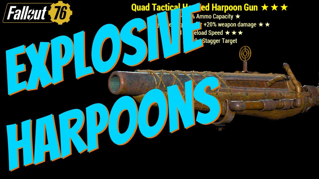 Fallout 76 PTS - Explosive Harpoon Gun Because You Asked For It