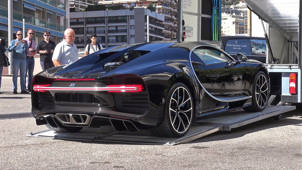 BUGATTI CHIRON getting unloaded in Monaco!