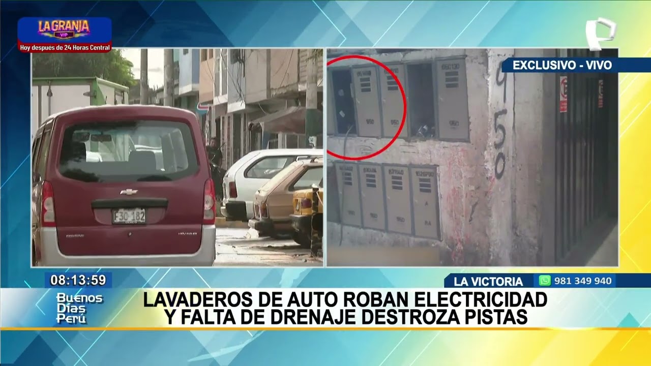 La Victoria: lavaderos de auto roban electricidad y falta de drenaje destroza las pistas