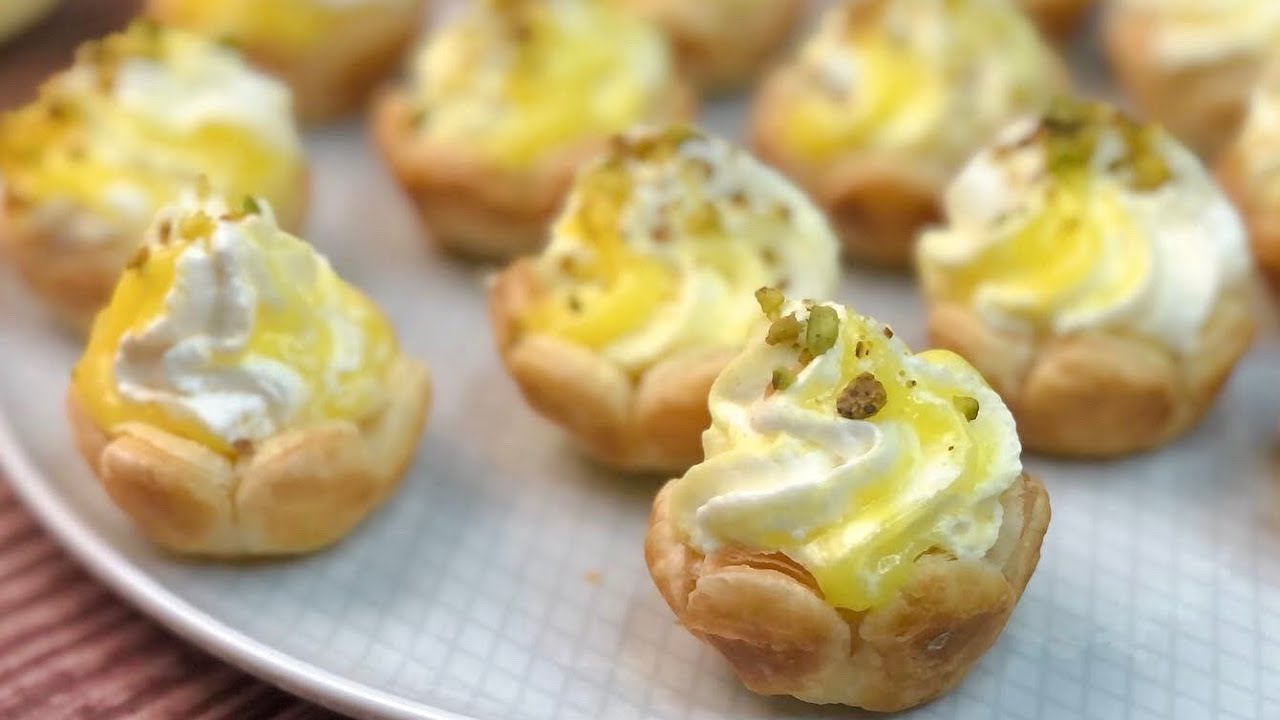 SUB) PASTA SFOGLIA Cestini dolci DESSERT CON CREMA DI LIMONE 🍋 La ricetta antica della nonna 🤩FACILE