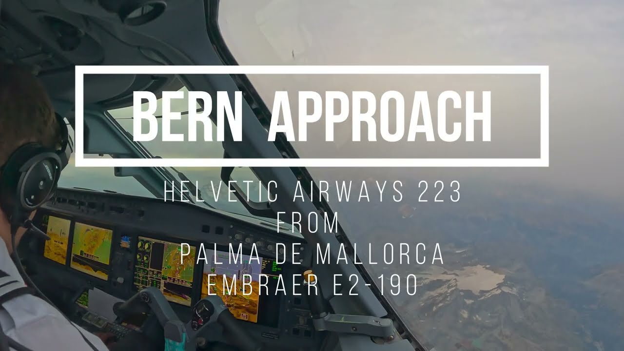 (Cockpit view) E290 Full Approach into Bern Airport